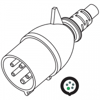 IEC 309 (3P+N+ E ) IP 44 防泼水 AC插头32A 690V (5H)