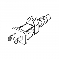 美规(美标)NEMA 1-15P 直式 AC插头2 P/ 2 芯 不接地, 15A 125V