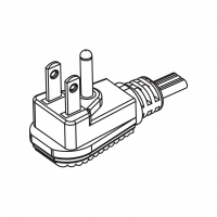 美规(美标)NEMA 5-15P 弯式 AC插头2 P/ 3 芯接地 15A 125V