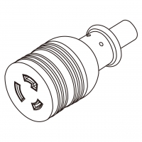 美规 (美标)AC电源线防松脱连接器 (L5-20R) 2 P 3 芯  接地, 18A/ 20A 125V