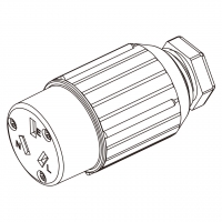 中国AC电源连接器3芯直式, bladed grab 线型 . 线材 OD ø9.3mm.10A 250V