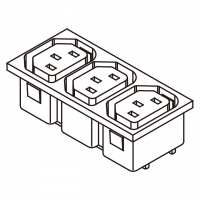 IEC 320 Sheet F 品字三孔家电用品AC 3 位母插座(Outlet),  10A/15A