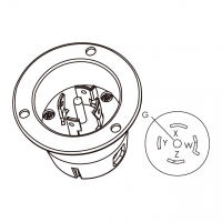 美规 (美标)防松脱 Flanged插座 NEMA L21-20P, 4 P 5芯接地 20A 3Ø 120V/208V