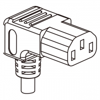 中国规IEC 320 C13 AC电源线连接器 3 芯 弯式10A 250V