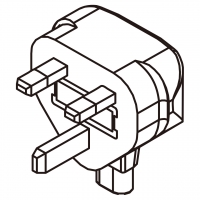 刮胡刀专用AC转接头, 英规 (英标)弯头转IEC 320 C1连接器, 3转2-Pin, 0.2A