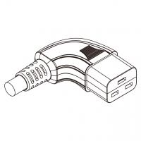 欧规 (欧标)IEC 320 C19 AC电源线连接器 3 芯 左弯16A 250V