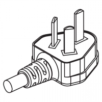 中国3-Pin AC弯式插头, 6A, 10A, 250V