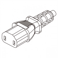 台湾IEC 320 C17 AC电源线连接器 3 芯直式 7A/10A 125V