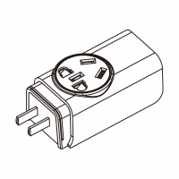 中国规AC转接头, Power Tap AC 2Pin 插座 x2, 3Pin out x1