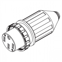 美规车用RV 连接器(NEMA14-50R) 4芯直式, 3 P, 4芯接地