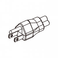 笔记本电脑专用AC转接头, 美规 (美标)插头转IEC 320 C5连接器, 3转3-Pin, 10A 125V