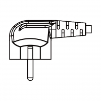 韩国3-Pin弯头插头AC电源线-成型PVC线材1.8 米黑色线材剥外层绝缘 2 厘米/半剥内层绝缘1.3 厘米   (HVV-F  3G 0.75mm²  )
