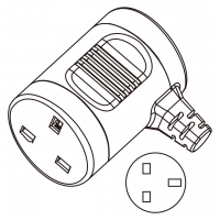 英规 (英标)AC电源线连接器3 芯 13A 250V