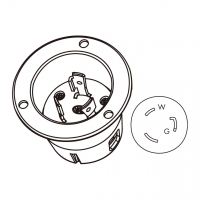 美规 (美标)防松脱 Flanged插座NEMA L5-20P, 2 P 3芯接地 20A 125V