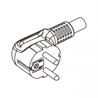 欧规 (欧标)3-Pin弯头插头AC电源线-成型PVC线材1.8 米黑色线材切齐  (H03VV-F  3G 0.75mm² )