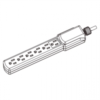 美规 (美标) OA排插/插线板/ 拖线板/接线板 NEMA 5-15R 3 脚 6 插位 15A 125V