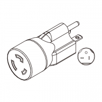 AC转接头, NEMA 5-20P转L5-20R Twist Locking, 2 P 3芯接地, 3转3-Pin, 20A 125V