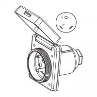 美规 (美标)RV露营防松脱插座NEMA TT-30P 标准电源插座, 防水盖, 30A 125V