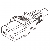 IEC 320 C21 AC电源线连接器 3 芯直式 16A 250V