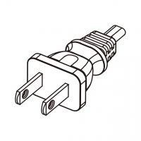 美规 (美标)2-Pin插头AC电源线-成型PVC线材1.8 米黑色线材剥外层绝缘 2 厘米   (SPT-2 18/2C/60C )