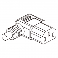 澳规IEC 320 C13 AC电源线连接器 3 芯 弯式  10A 250V