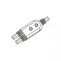 AC电线成型式固定接头(Strain Relief -SR) 1 出 2, 1.8mm² *2C to 1.8mm² *2C