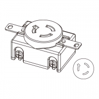 美规 (美标)防松脱 Single Flush插座 NEMA L6-15R , 2 P 3芯接地 15A 250V
