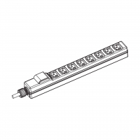 IEC 320 Sheet F 排插/插线板/ 拖线板/接线板 3 脚 8 插位 10A 250V