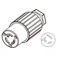 美规工业锁固连接器(NEMA L5-15R) 3芯直式, 2 P, 3芯接地,15A 125V