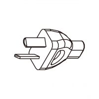 刮胡刀专用AC转接头, 阿根廷规转IEC 320 C1连接器, 2转2-Pin, 0.2A