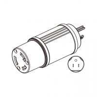 AC转接头, NEMA 5-15P转L5-30R Twist Locking, 2 P 3芯接地, 组装式, 3转3-Pin, 15A-30A 125V