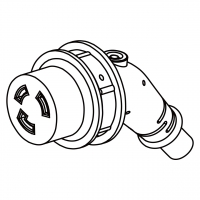 船舶用防水AC电源线防松脱连接器 (NEMA L5-30R) 2P, 3 芯  接地 30A 125V