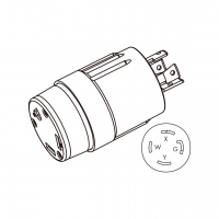 RV AC转接头, NEMA L14-30P转 TT-30R, 2 P 3芯接地, 组装式, 4转3-Pin, 30A 125/250V转30A 125V