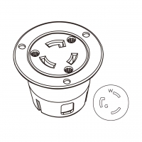 美规 (美标)防松脱 Flanged插座 NEMA L5-20R, 2 P 3芯接地 20A 125V