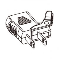 AC转接头, 美规 (美标)NEMA 1-15P 插头转NEMA 1-15R连接器, 2转2-Pin