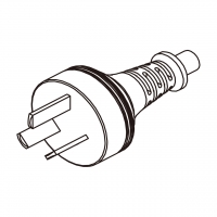 阿根廷 3-Pin插头AC电源线-成型PVC线材1.8 米黑色线材切齐  (H03VV-F  3G 0.75mm² )