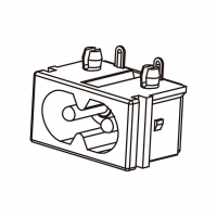 IEC 320 (C8) 八字型 家电用品AC 2-Pin公插座(Inlet)2.5/5A 250V