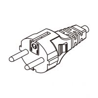 欧规 (欧标)3-Pin插头AC电源线-成型PVC线材1.8 米黑色线材剥外层绝缘 2 厘米/半剥内层绝缘1.3 厘米   (H03VV-F  3G 0.75mm² )