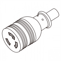 美规 (美标)AC电源线防松脱连接器 (L6-30R) 2 P 3 芯  接地, 30A 250V