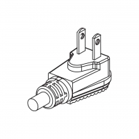 美规(美标)NEMA 1-15P 弯式 AC插头2 P/ 2 芯 不接地, 弯式 AC插头 15A 125V