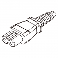 IEC 320 C7 AC电源线连接器 2 芯直式2.5A 250V