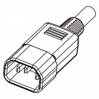 IEC 320 Sheet E AC电源线插头连接器 3 芯直式 10A/13A 125/250V