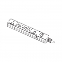 美规 (美标) OA排插/插线板/ 拖线板/接线板 NEMA 5-15R 3 脚 6 插位(15A) 15A 125V