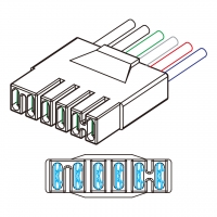 EM 系列连接器, 直头型式 6-Pin F 连接器, 线材 OD 呎吋: 12AWG
