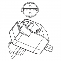 欧洲2-Pin T 型AC插头/连接器10A/16A 250V