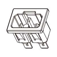 IEC 320 (C16A) 家电用品AC 3-Pin公插座(Inlet) 10A/ 15A