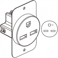 美规 (美标)Flush Mount 插座 NEMA 6-30R, 2 P 3芯接地 30A 250V