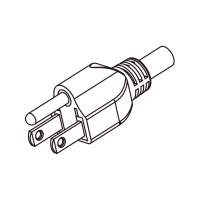 日本3-Pin插头AC电源线-成型PVC线材1.8 米黑色线材切齐  (VCTF   3X0.75mm²  圆线 )