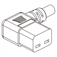 欧规 (欧标)IEC 320 C23 AC电源线连接器 3 芯 左弯16A 250V