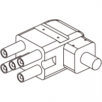 45A, 5-Pin 电池香蕉头插头 连接器 (弯头型式)